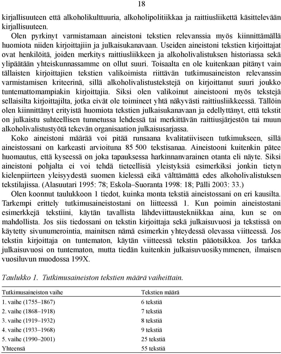 Useiden aineistoni tekstien kirjoittajat ovat henkilöitä, joiden merkitys raittiusliikkeen ja alkoholivalistuksen historiassa sekä ylipäätään yhteiskunnassamme on ollut suuri.