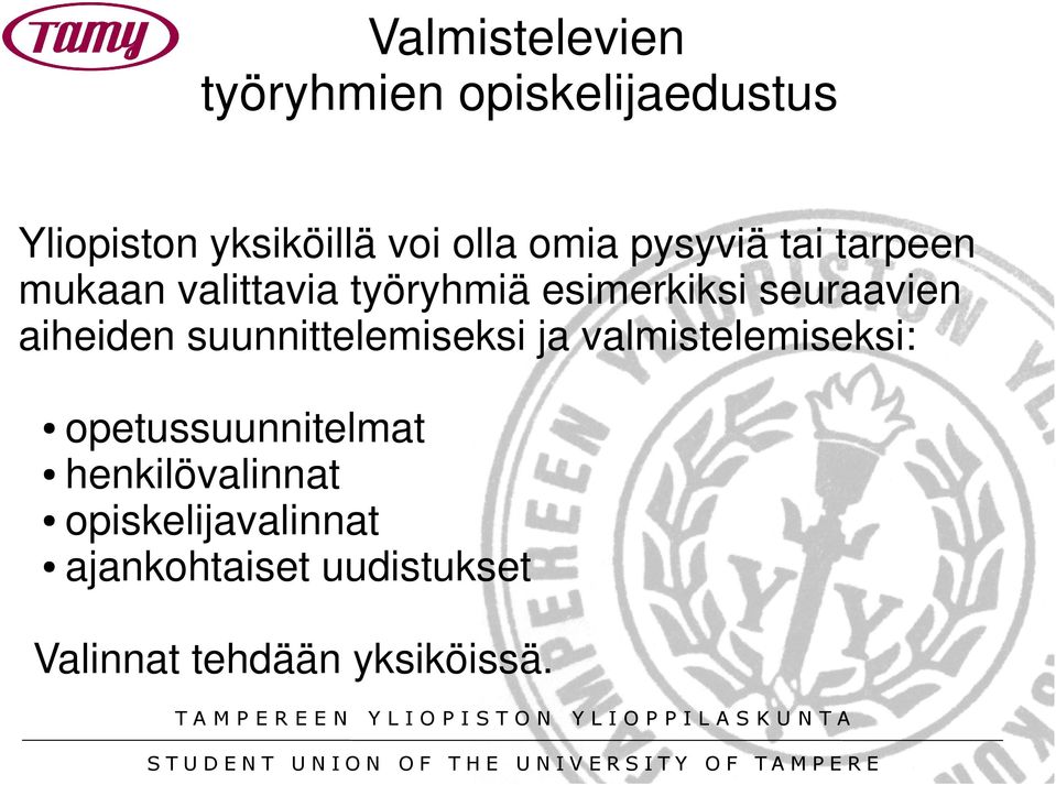 aiheiden suunnittelemiseksi ja valmistelemiseksi: opetussuunnitelmat