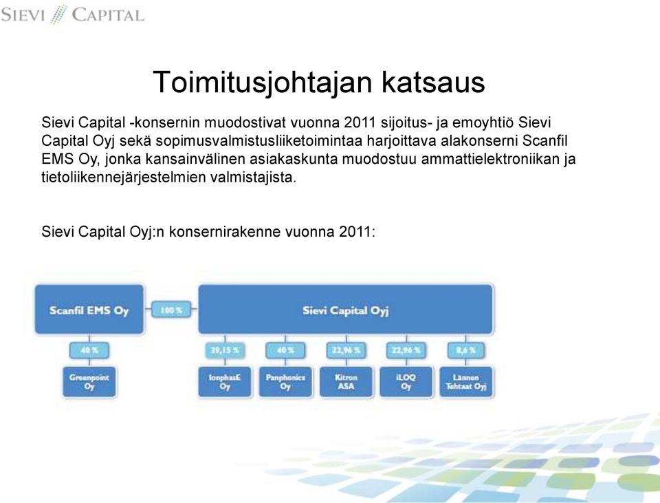 Scanfil EMS Oy, jonka kansainvälinen asiakaskunta muodostuu ammattielektroniikan ja