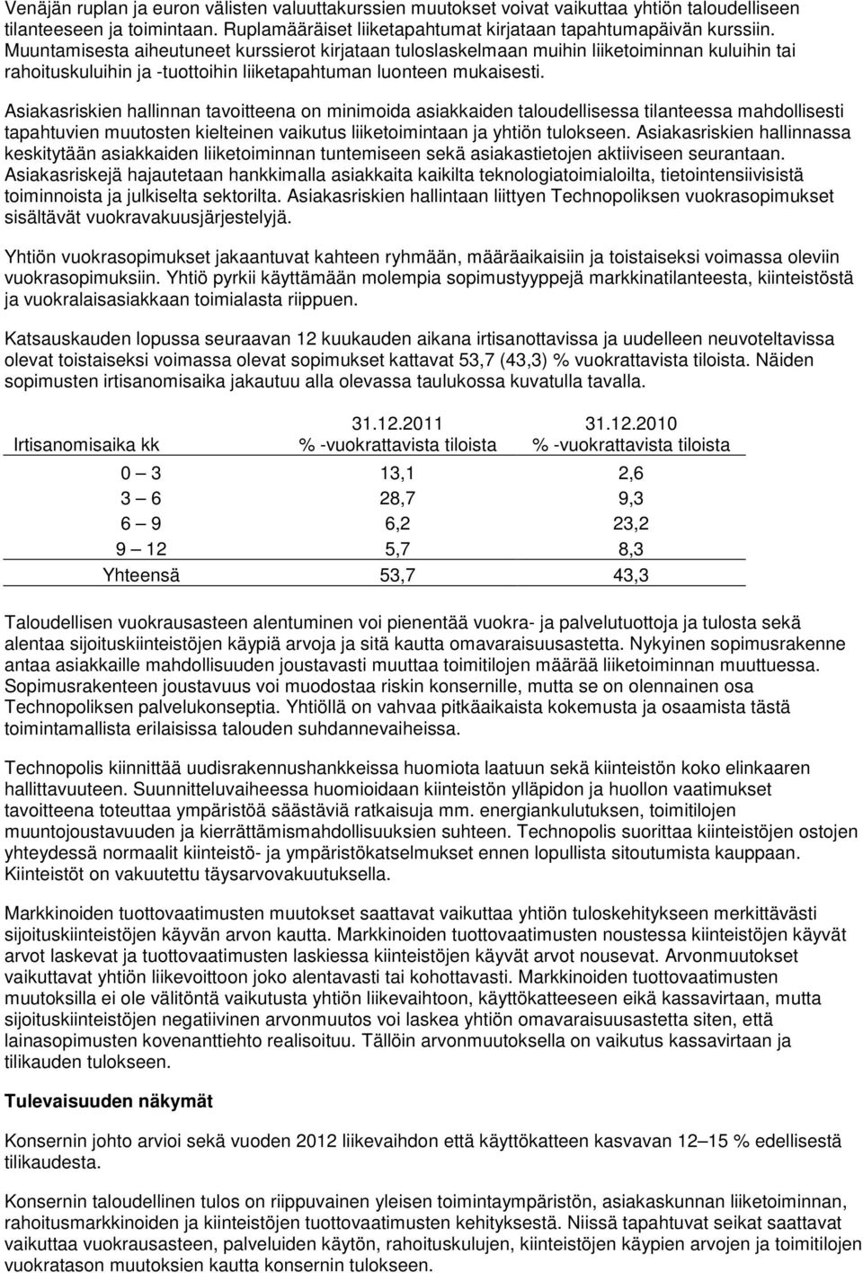 Asiakasriskien hallinnan tavoitteena on minimoida asiakkaiden taloudellisessa tilanteessa mahdollisesti tapahtuvien muutosten kielteinen vaikutus liiketoimintaan ja yhtiön tulokseen.