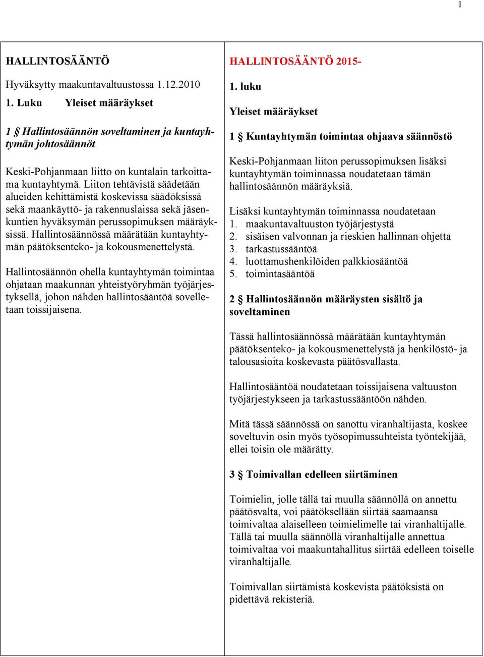 Liiton tehtävistä säädetään alueiden kehittämistä koskevissa säädöksissä sekä maankäyttö- ja rakennuslaissa sekä jäsenkuntien hyväksymän perussopimuksen määräyksissä.