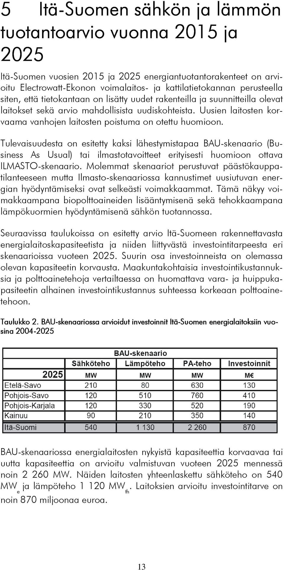 Uusien laitosten korvaama vanhojen laitosten poistuma on otettu huomioon.