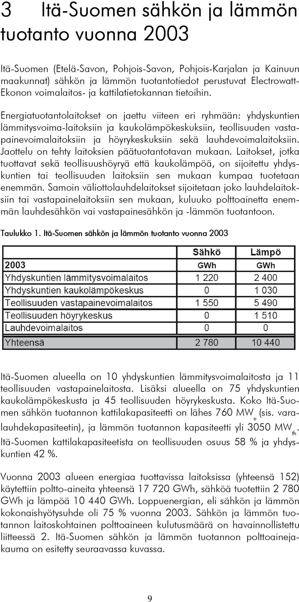 Energiatuotantolaitokset on jaettu viiteen eri ryhmään: yhdyskuntien lämmitysvoima-laitoksiin ja kaukolämpökeskuksiin, teollisuuden vastapainevoimalaitoksiin ja höyrykeskuksiin sekä