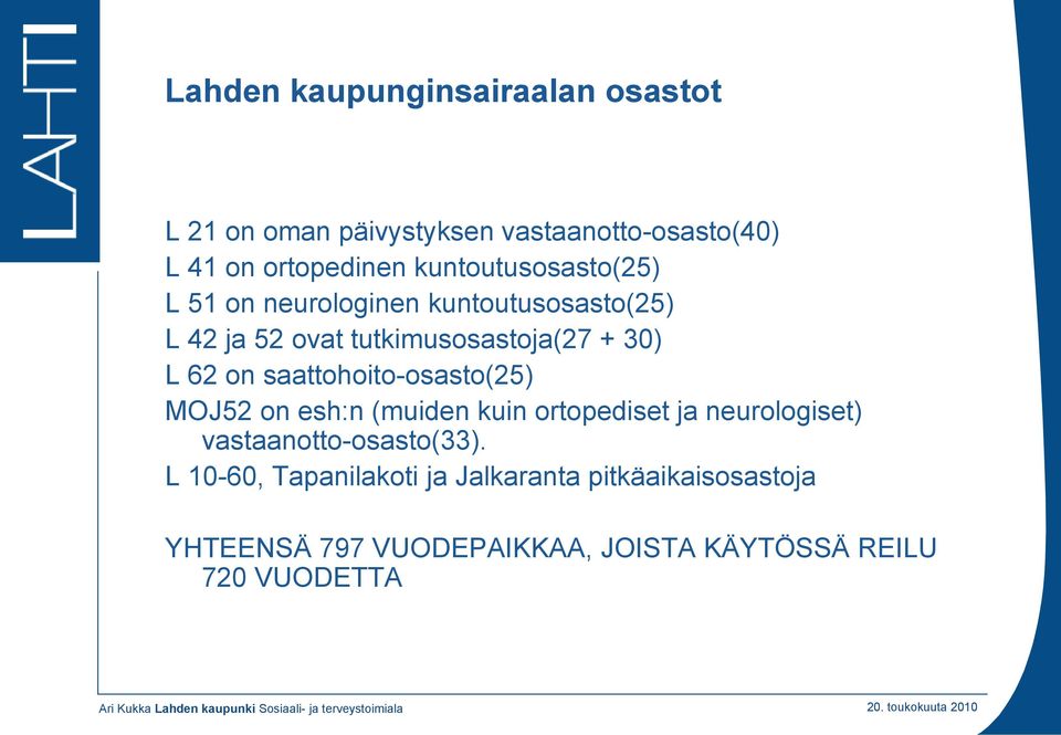 on saattohoito-osasto(25) MOJ52 on esh:n (muiden kuin ortopediset ja neurologiset) vastaanotto-osasto(33).