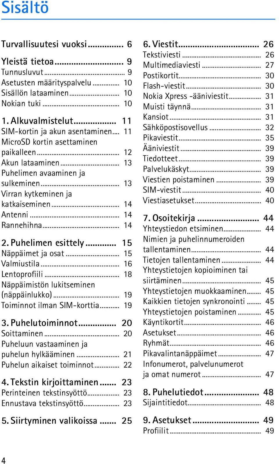 .. 14 Rannehihna... 14 2. Puhelimen esittely... 15 Näppäimet ja osat... 15 Valmiustila... 16 Lentoprofiili... 18 Näppäimistön lukitseminen (näppäinlukko)... 19 Toiminnot ilman SIM-korttia... 19 3.