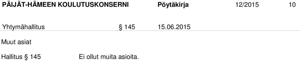 Yhtymähallitus 145 15.06.