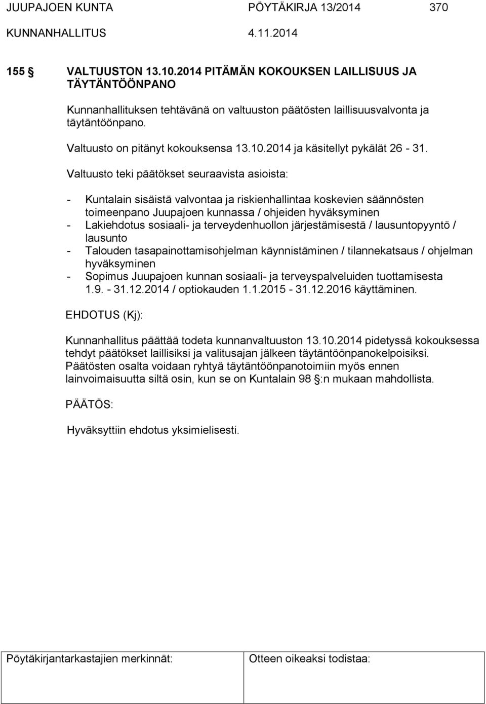 2014 ja käsitellyt pykälät 26-31.