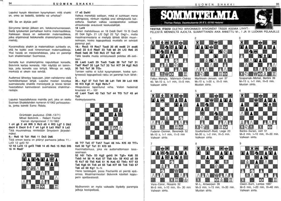 Kuvannollista shakin ja matematiikan suhteelle on, että he kaikki ovat nimenomaan matemaatikkoja. Yksi heistä on mestariehdokas, joka on parempi kuin shakkimestari Suomessa.