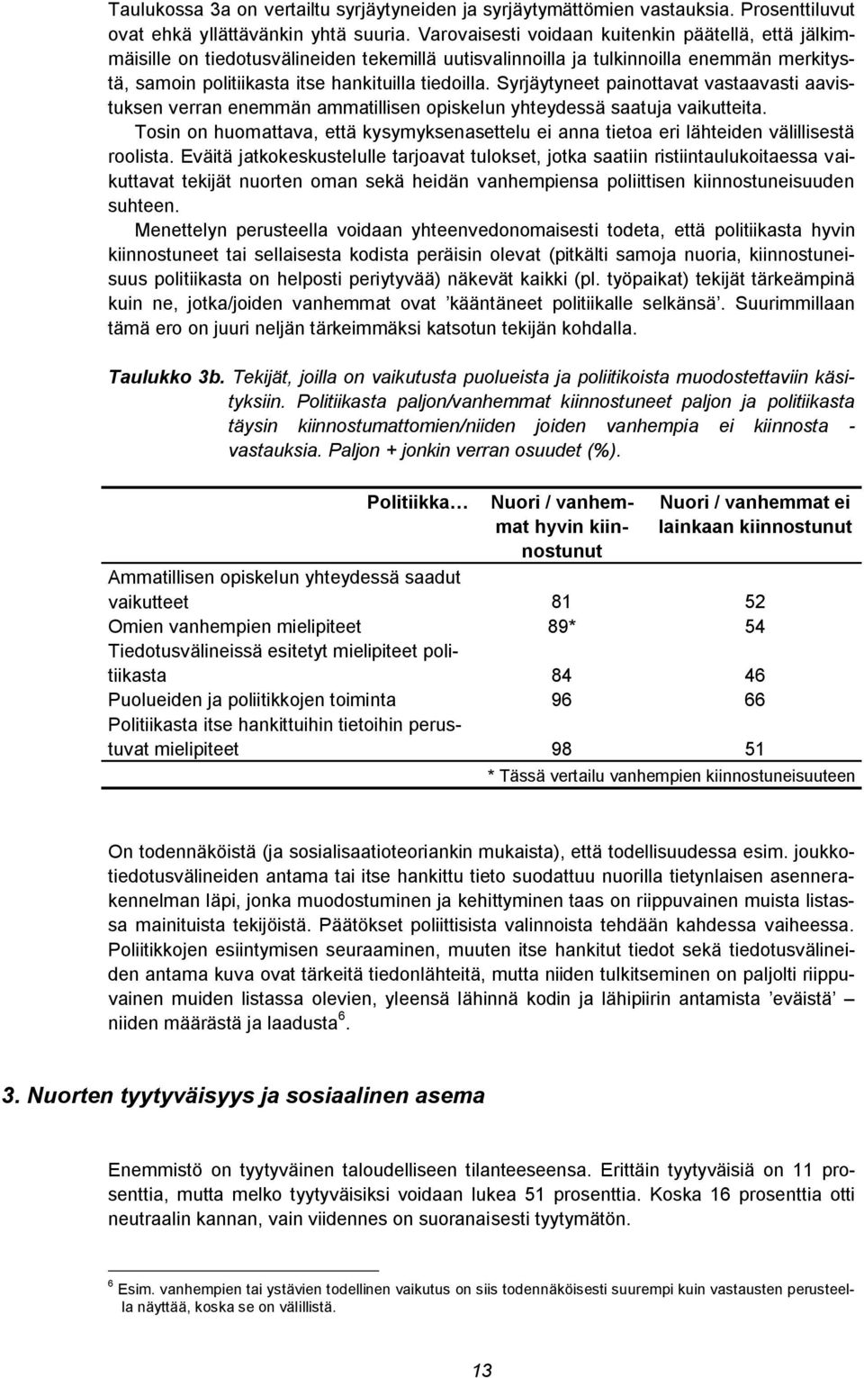 Syrjäytyneet painottavat vastaavasti aavistuksen verran enemmän ammatillisen opiskelun yhteydessä saatuja vaikutteita.