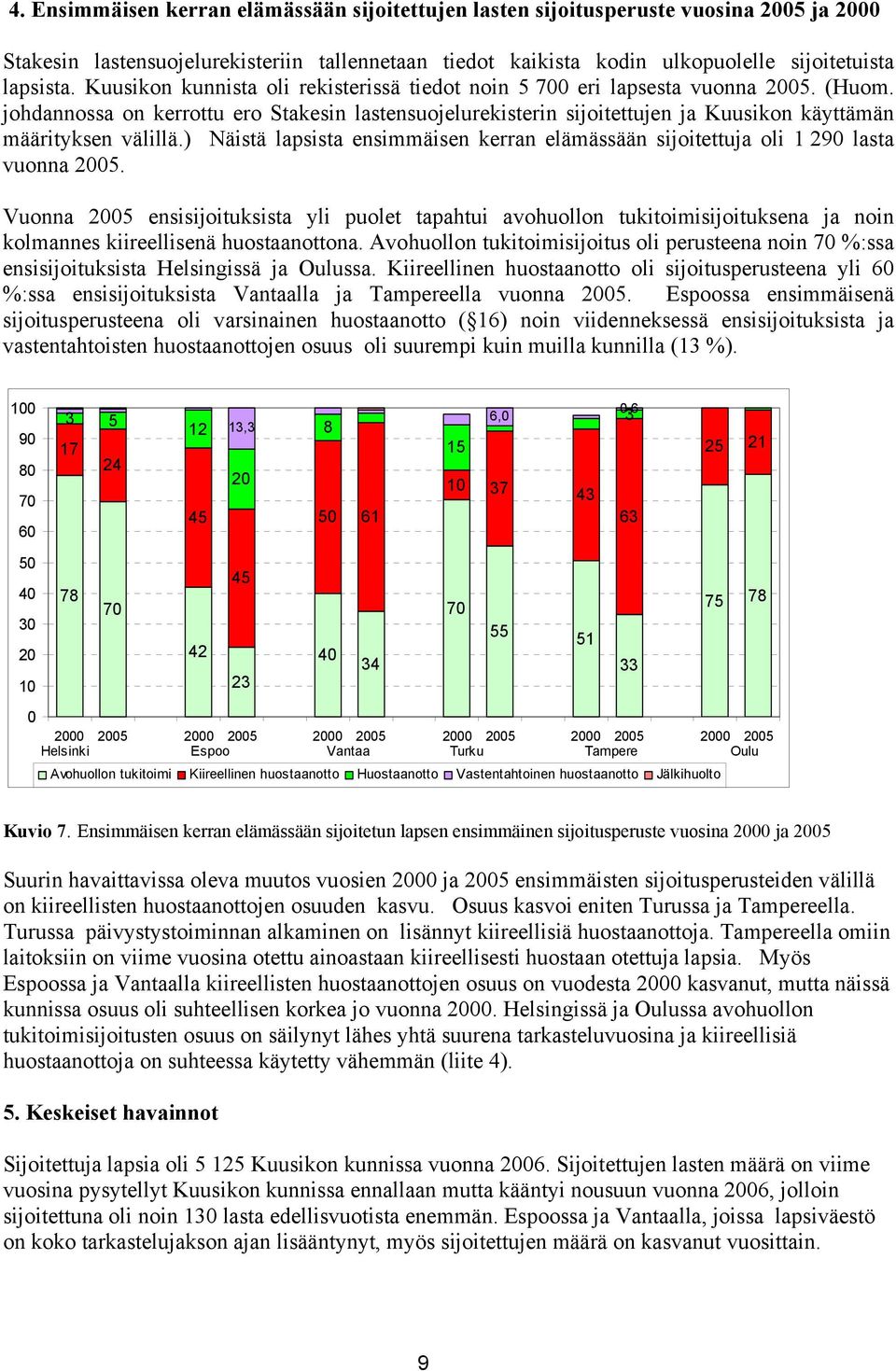 johdannossa on kerrottu ero Stakesin lastensuojelurekisterin sijoitettujen ja Kuusikon käyttämän määrityksen välillä.