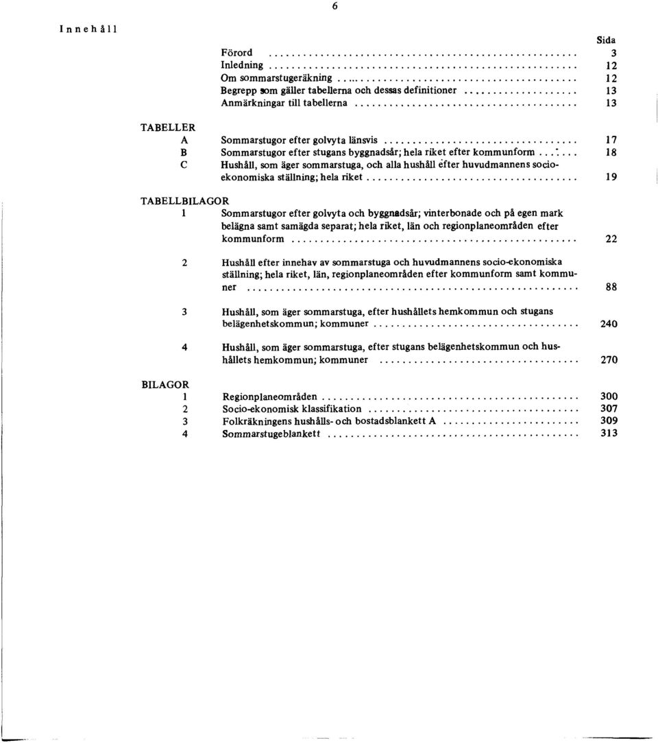 .. 17 B Sommarstugor efter stugans byggnadsár; hela riket efter kommunform 18 C Hushäll, som äger sommarstuga, och alla hushäll efter huvudmannens socioekonomiska ställning; heia rik e t.