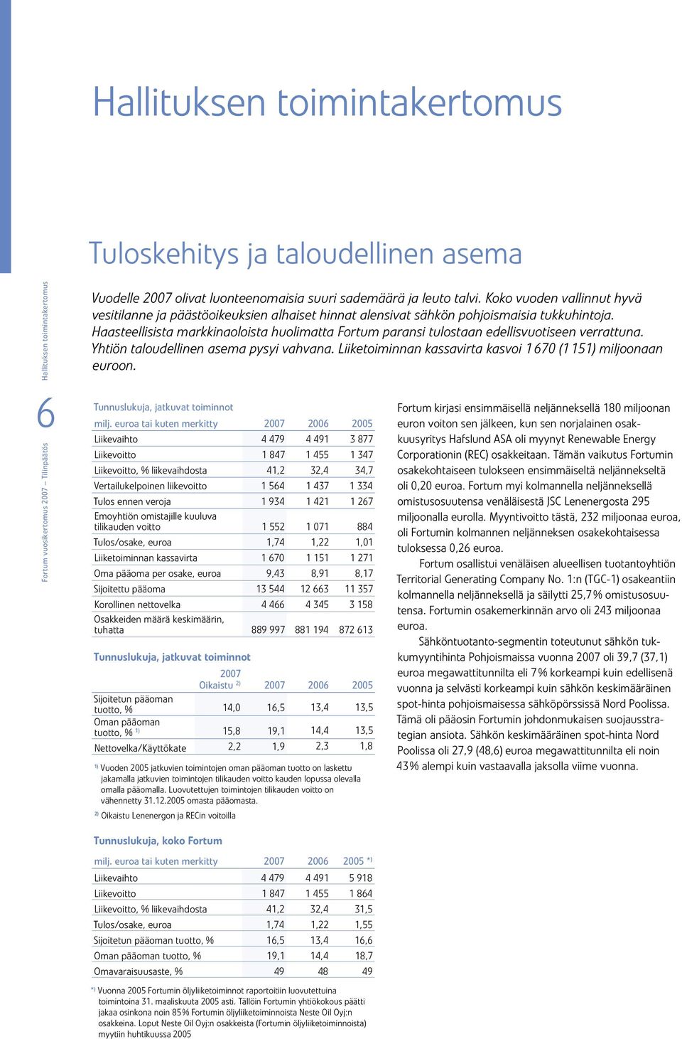 Haasteellisista markkinaoloista huolimatta Fortum paransi tulostaan edellisvuotiseen verrattuna. Yhtiön taloudellinen asema pysyi vahvana.