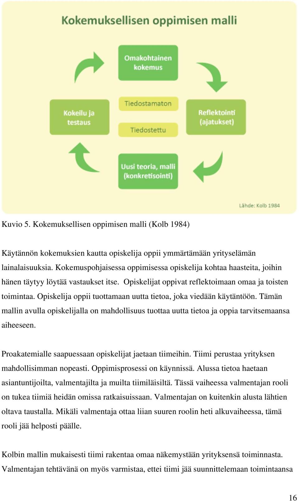 Opiskelija oppii tuottamaan uutta tietoa, joka viedään käytäntöön. Tämän mallin avulla opiskelijalla on mahdollisuus tuottaa uutta tietoa ja oppia tarvitsemaansa aiheeseen.