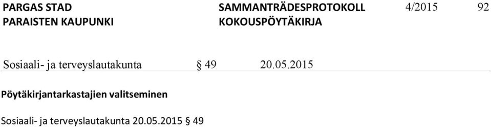 2015 Pöytäkirjantarkastajien