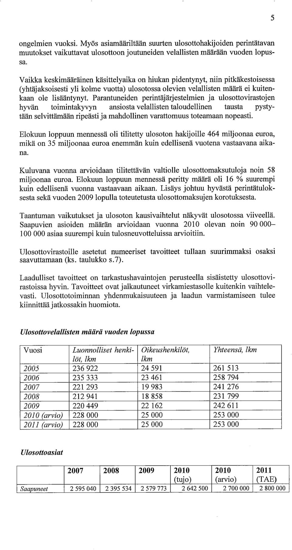 Parantuneiden perintäjärjestelmien ja ulosottovirastojen hyvän toimintakyvyn ansiosta velallsten taloudellnen tausta pystytään selvittämään ripeästi ja mahdollnen varattomuus toteamaan nopeasti.