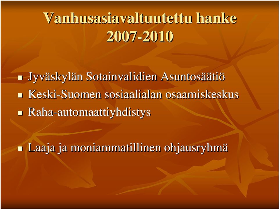 sosiaalialan osaamiskeskus Raha-automaattiyhdistys