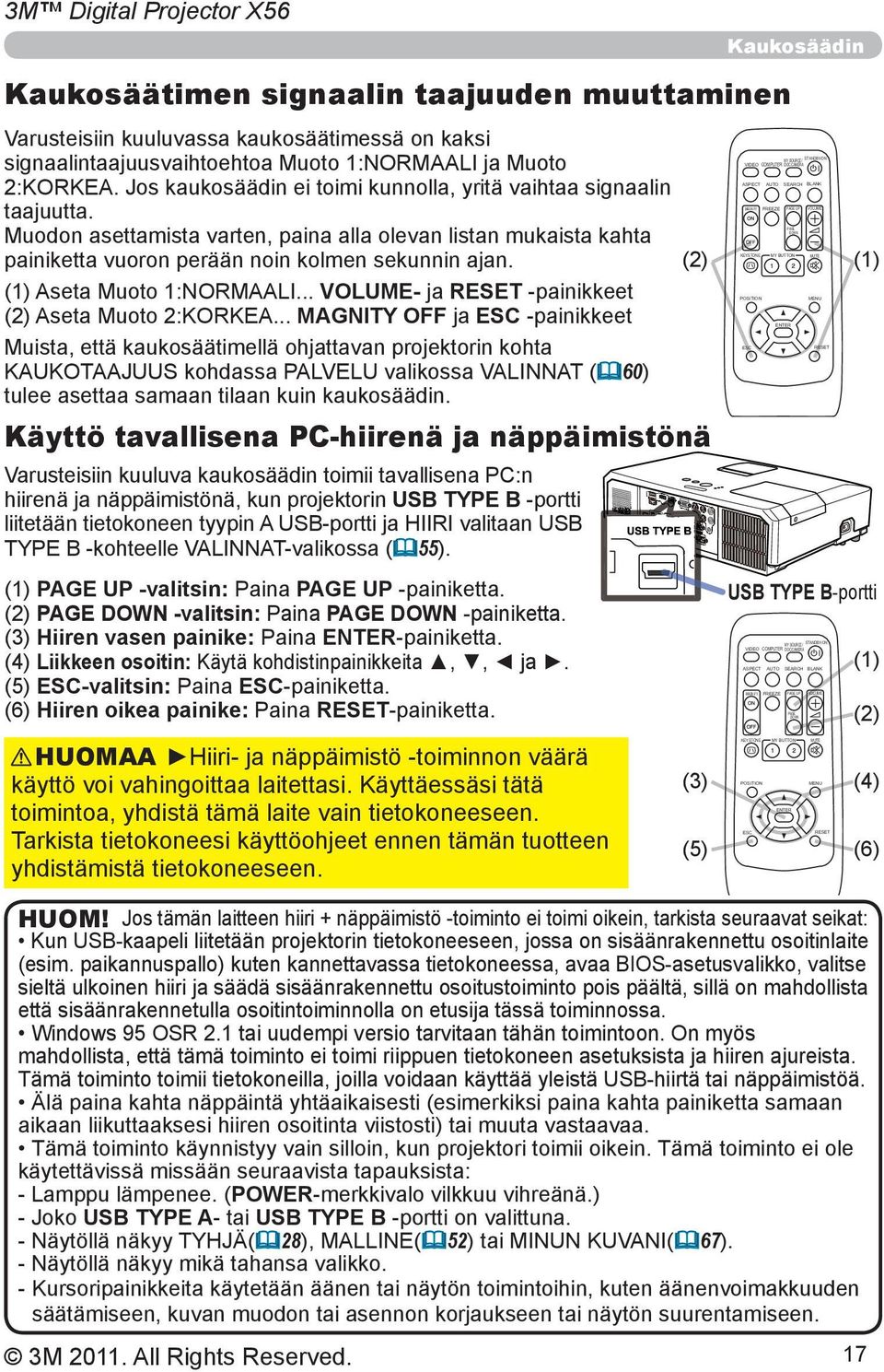 (1) Aseta Muoto 1:NORMAALI... VOLUME- ja RESET -painikkeet (2) Aseta Muoto 2:KORKEA.