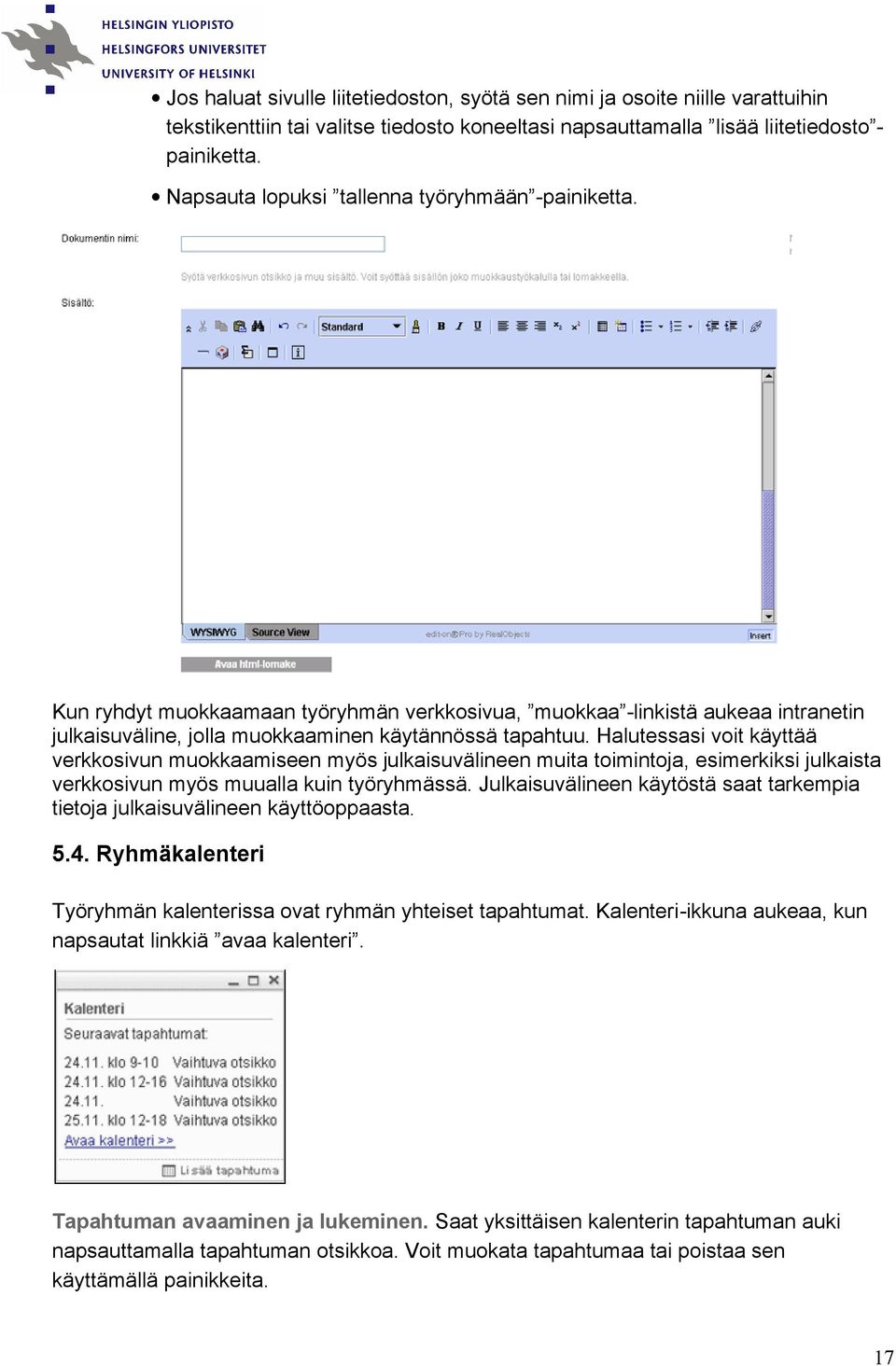 Halutessasi voit käyttää verkkosivun muokkaamiseen myös julkaisuvälineen muita toimintoja, esimerkiksi julkaista verkkosivun myös muualla kuin työryhmässä.