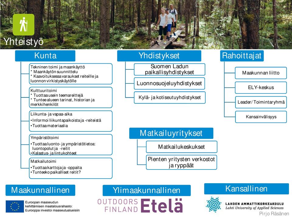 Kalastus- ja lintukohteet Matkailutoimi Tuottaa karttoja ja -oppaita Tunteeko paikalliset reitit?