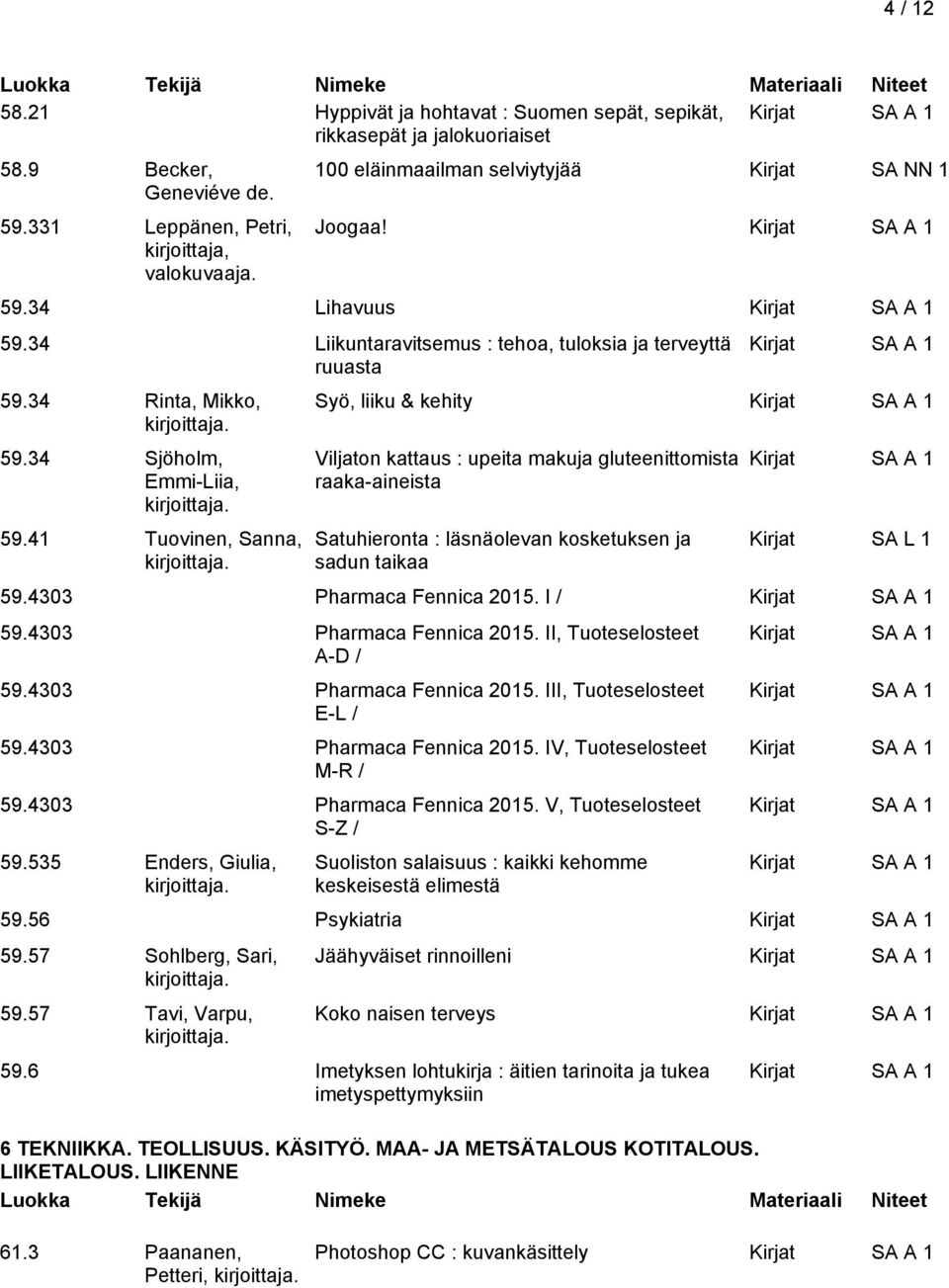 41 Tuovinen, Sanna, Syö, liiku & kehity Viljaton kattaus : upeita makuja gluteenittomista raaka-aineista Satuhieronta : läsnäolevan kosketuksen ja sadun taikaa Kirjat SA L 1 59.