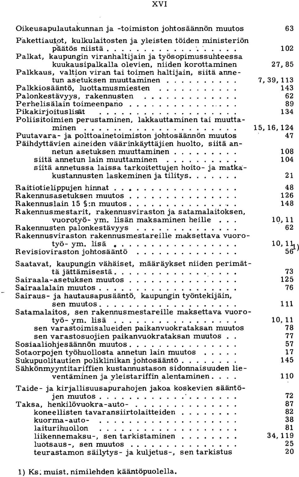Palkkiosääntö, luottamusmiesten Palonkestävyys, rakennusten Perhelisälain toimeenpano. Pikakirj oitus lisät... Poliisitoimien perustaminen, lakkauttaminen tai muuttaminen.