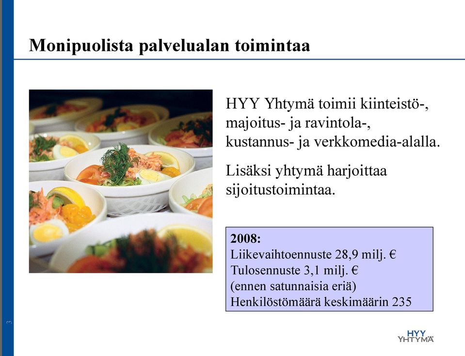 Lisäksi yhtymä harjoittaa sijoitustoimintaa.