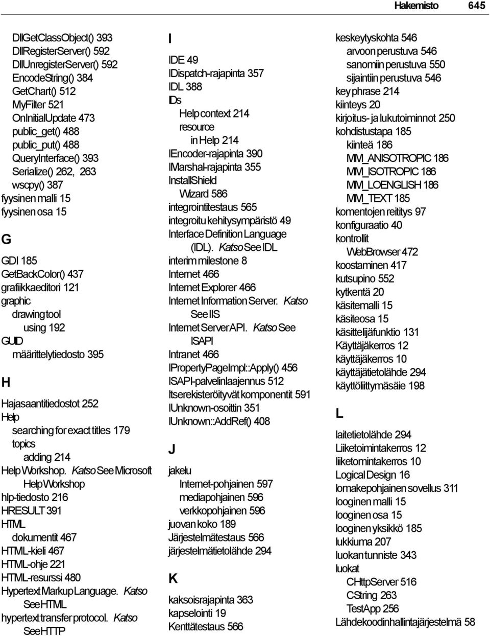 Hajasaantitiedostot 252 Help searching for exact titles 179 topics adding 214 Help Workshop.