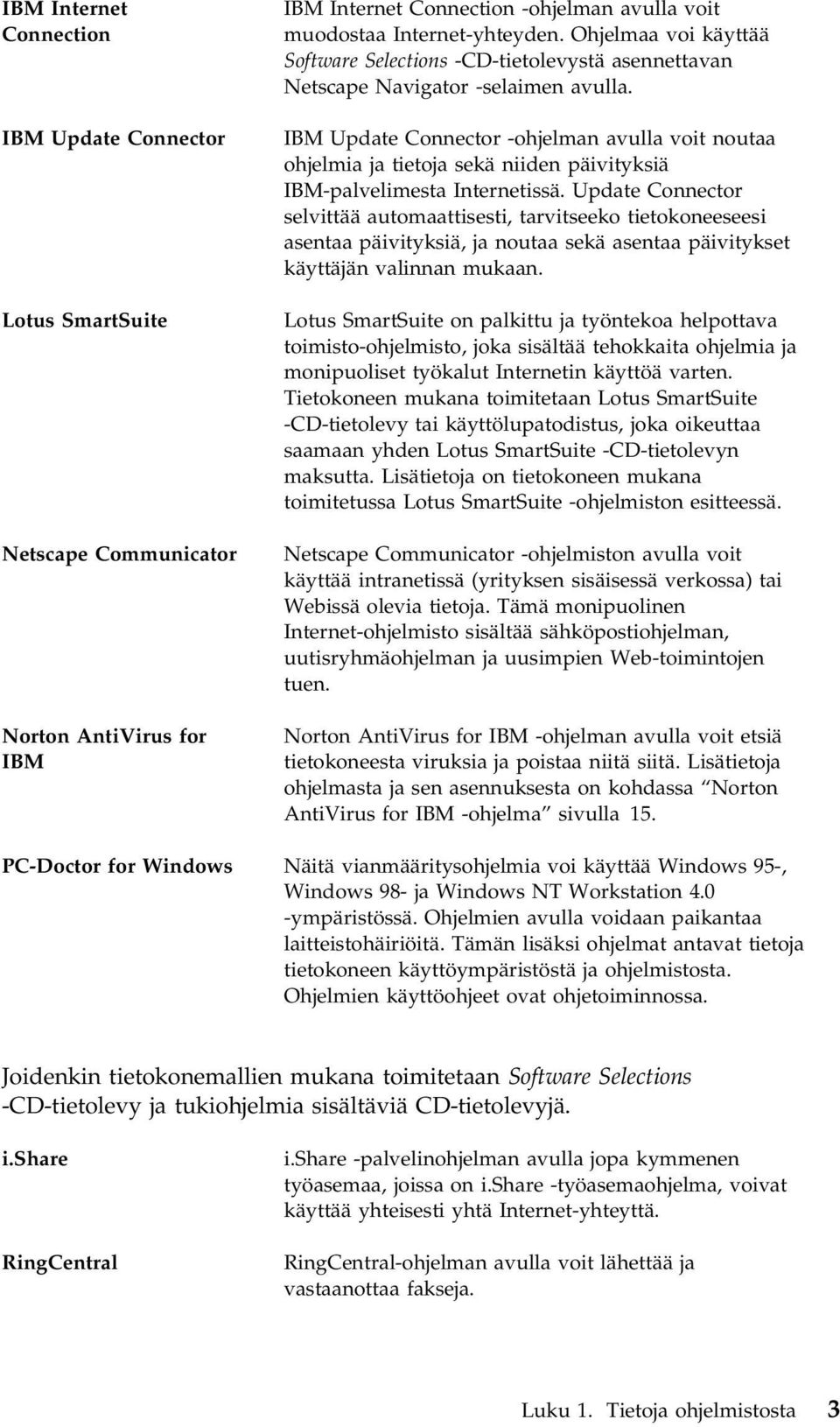 IBM Update Connector -ohjelman avulla voit noutaa ohjelmia ja tietoja sekä niiden päivityksiä IBM-palvelimesta Internetissä.