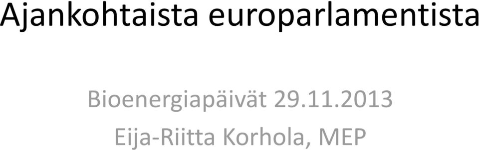 Bienergiapäivät 29.