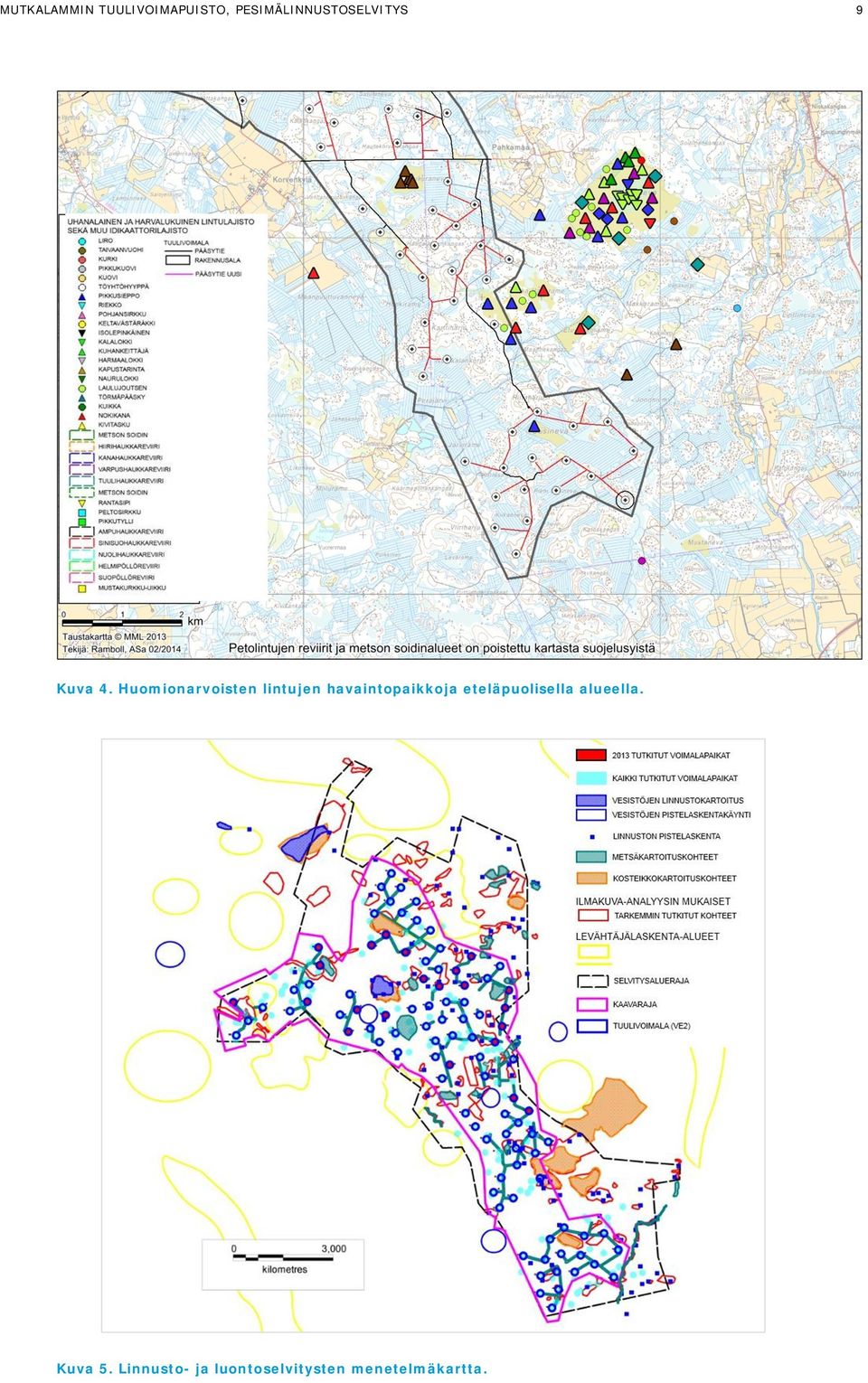 Huomionarvoisten lintujen havaintopaikkoja