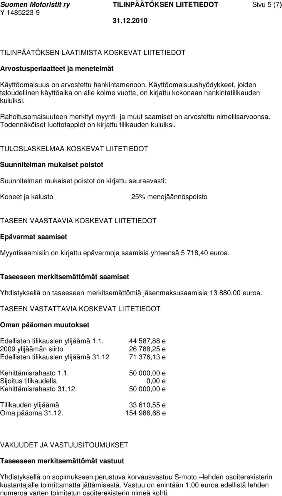 Käyttöomaisuushyödykkeet, joiden taloudellinen käyttöaika on alle kolme vuotta, on kirjattu kokonaan hankintatilikauden kuluiksi.