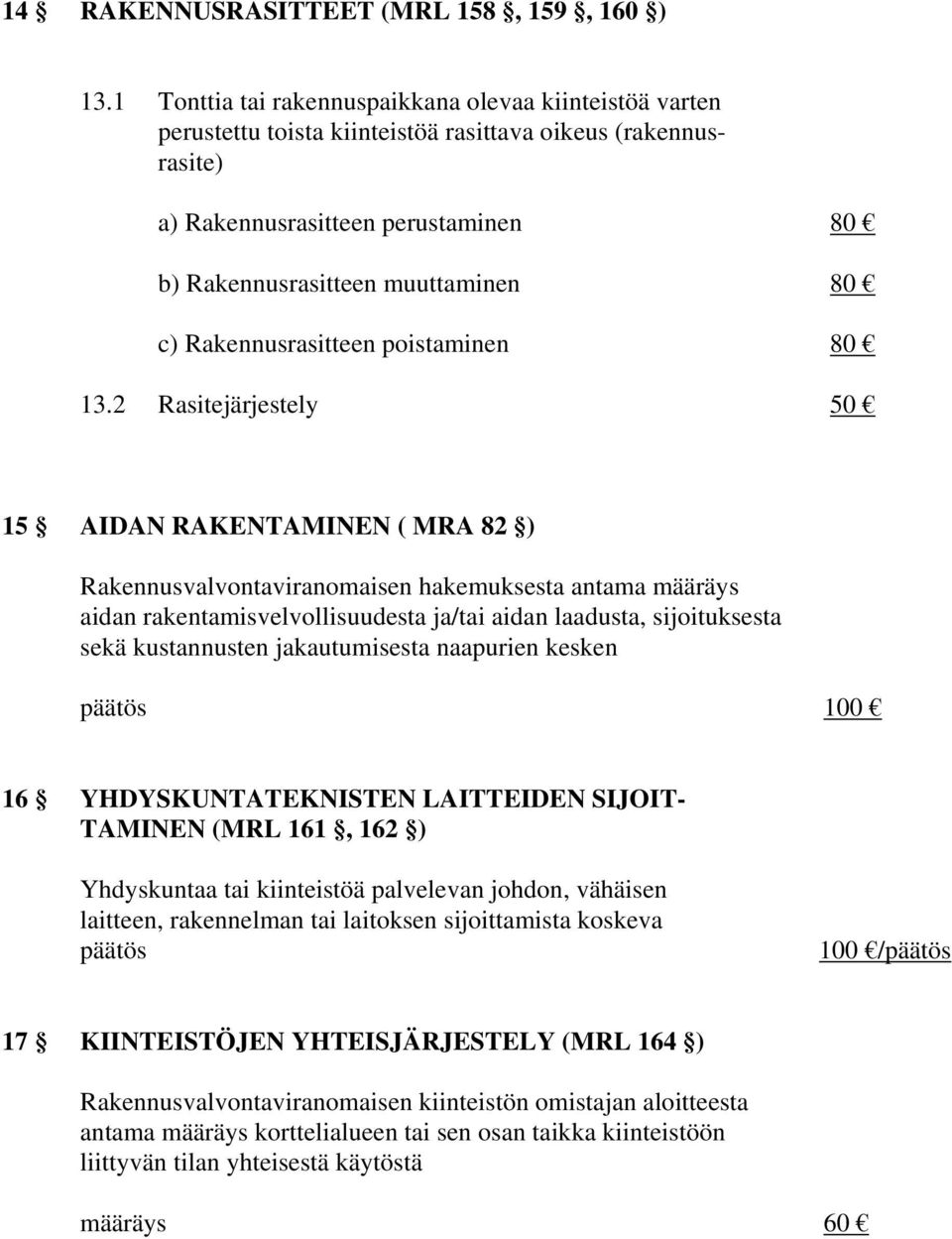 Rakennusrasitteen poistaminen 80 13.