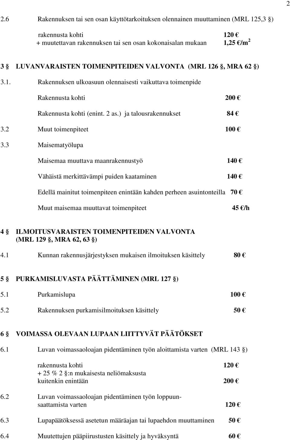 2 Muut toimenpiteet 100 3.