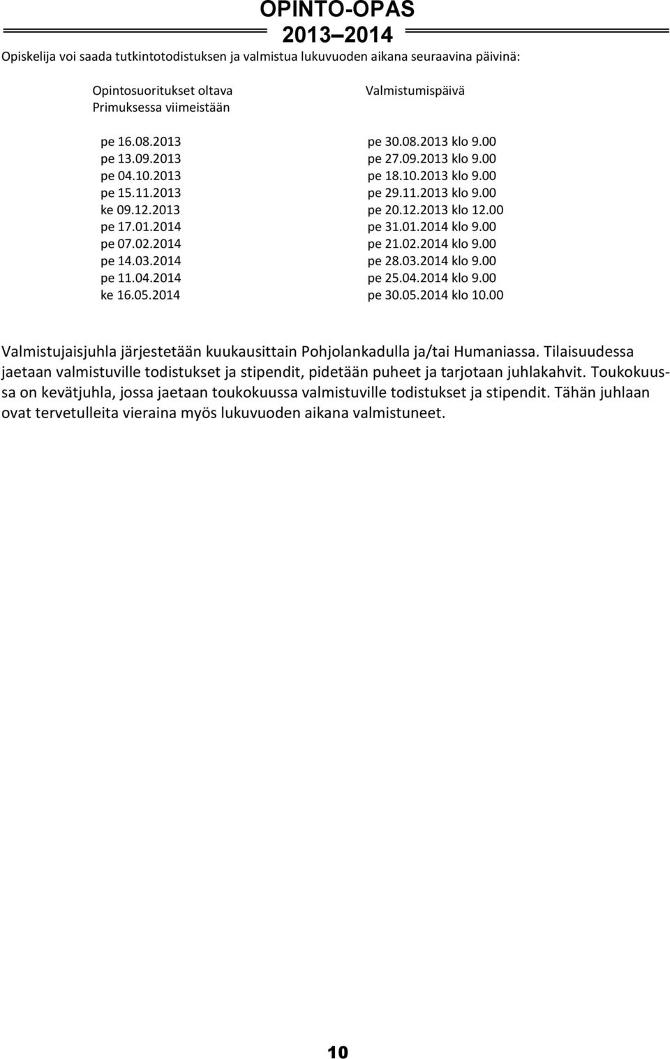 2014 pe 21.02.2014 klo 9.00 pe 14.03.2014 pe 28.03.2014 klo 9.00 pe 11.04.2014 pe 25.04.2014 klo 9.00 ke 16.05.2014 pe 30.05.2014 klo 10.