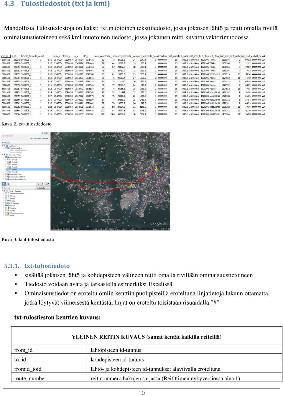 txt-tulostiedosto Kuva 3. kml-tulostiedosto 5.3.1.
