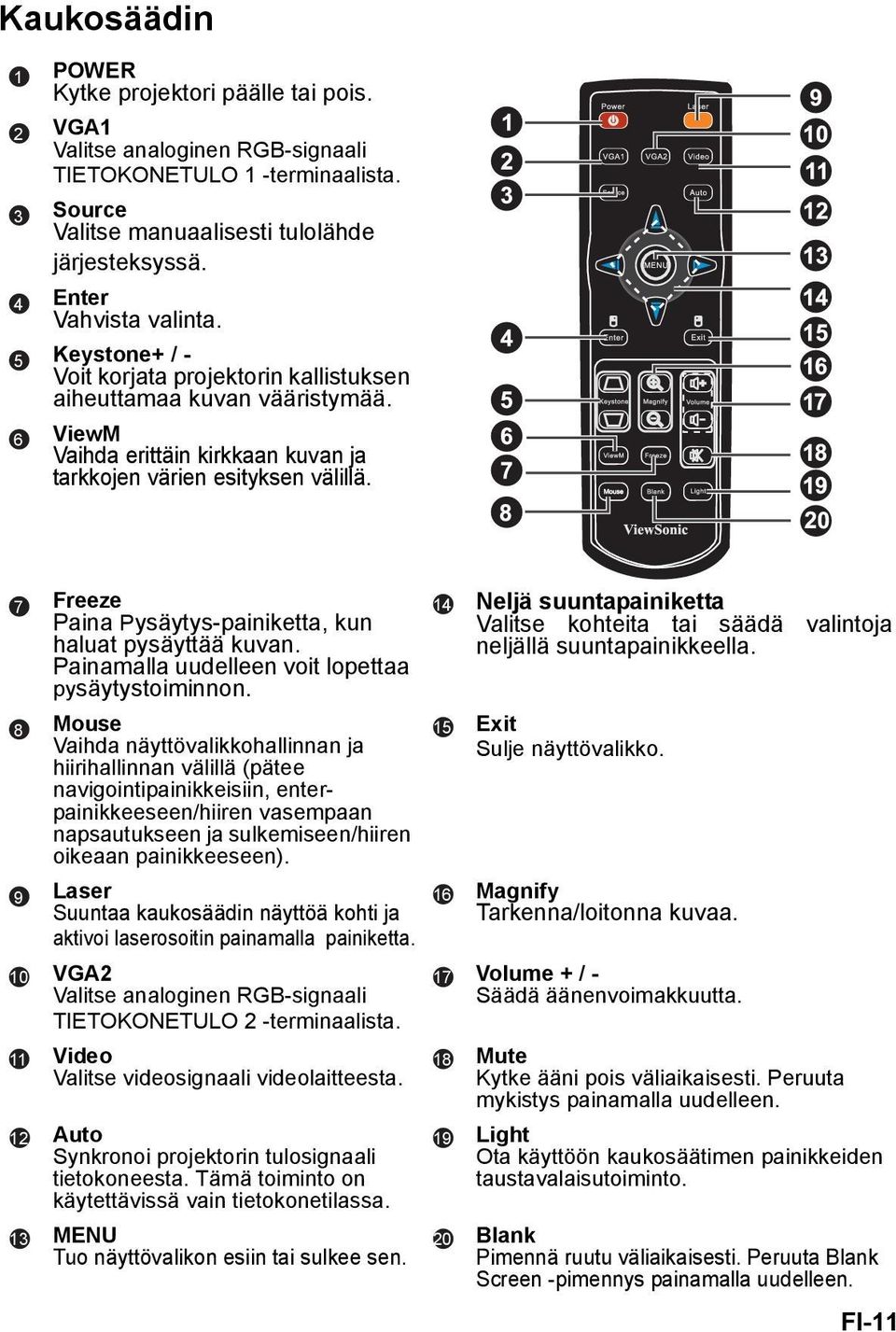 7 Freeze Paina Pysäytys-painiketta, kun haluat pysäyttää kuvan. Painamalla uudelleen voit lopettaa pysäytystoiminnon.