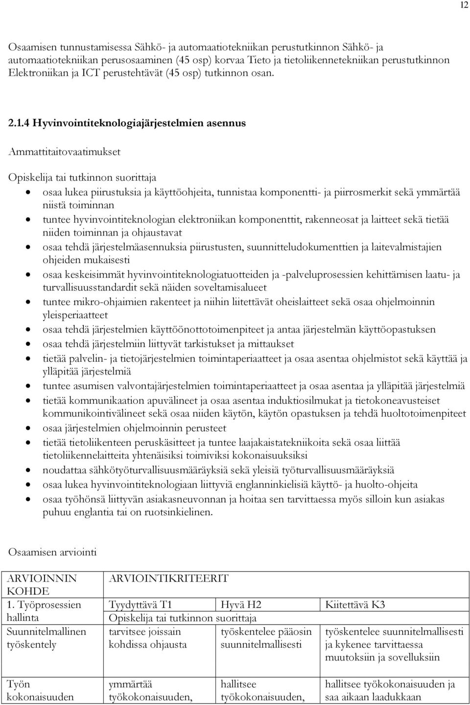 4 Hyvinvointiteknologiajärjestelmien asennus Ammattitaitovaatimukset osaa lukea piirustuksia ja käyttöohjeita, tunnistaa komponentti- ja piirrosmerkit sekä ymmärtää niistä toiminnan tuntee