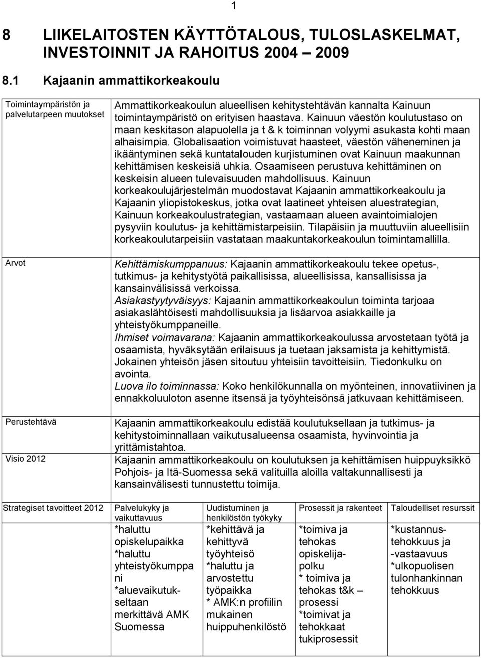 erityisen haastava. Kainuun väestön koulutustaso on maan keskitason alapuolella ja t & k toiminnan volyymi asukasta kohti maan alhaisimpia.