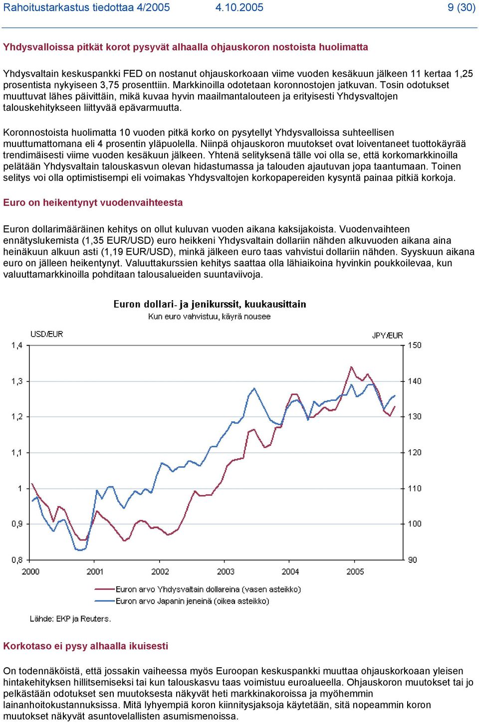 prosentista nykyiseen 3,75 prosenttiin. Markkinoilla odotetaan koronnostojen jatkuvan.