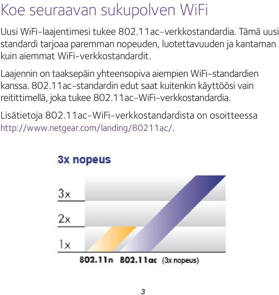 Laajennin on taaksepäin yhteensopiva aiempien WiFi-standardien kanssa. 802.