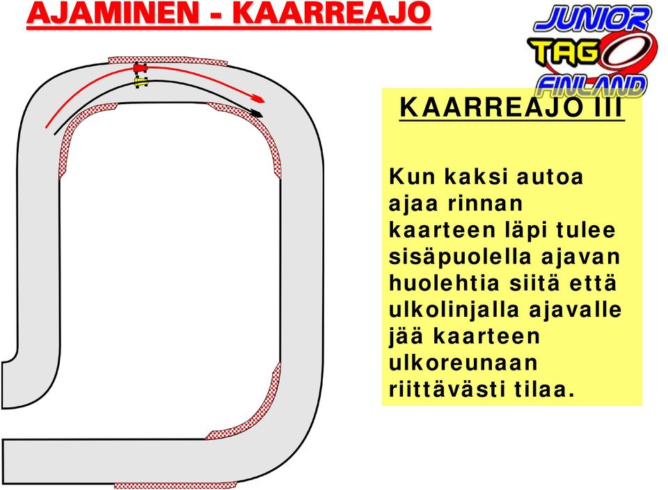 sisäpuolella ajavan huolehtia siitä että