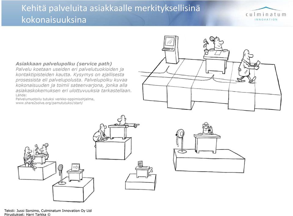 Kysymys on ajallisesta prosessista eli palvelupolusta.