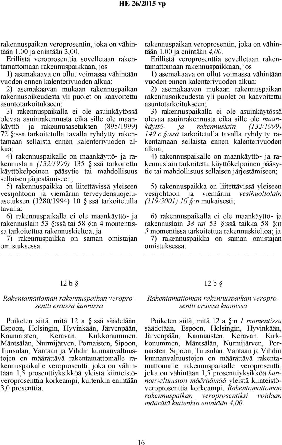 rakennusoikeudesta yli puolet on kaavoitettu asuntotarkoitukseen; 3) rakennuspaikalla ei ole asuinkäytössä olevaa asuinrakennusta eikä sille ole maankäyttö- ja rakennusasetuksen (895/1999) 72 :ssä