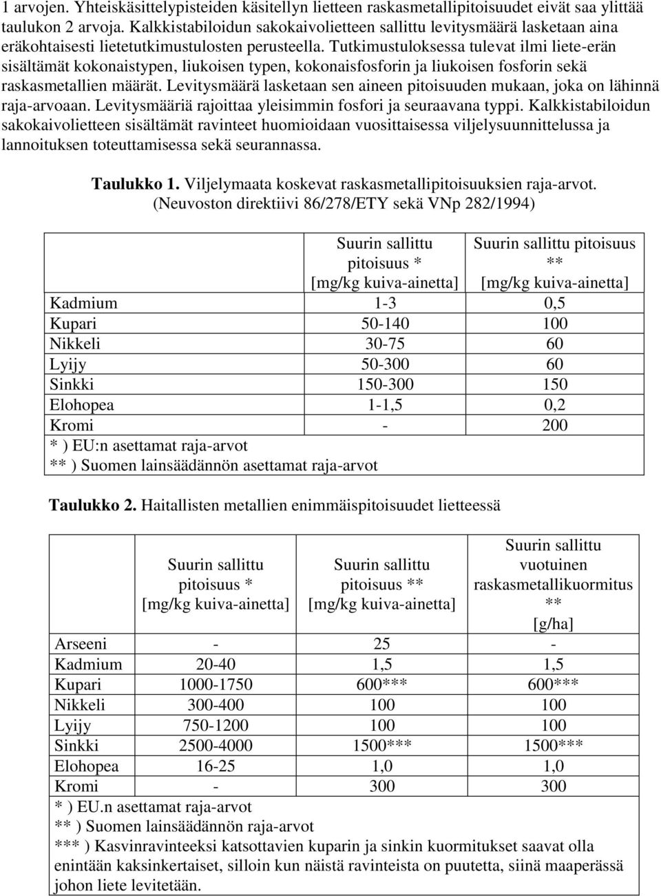 Tutkimustuloksessa tulevat ilmi liete-erän sisältämät kokonaistypen, liukoisen typen, kokonaisfosforin ja liukoisen fosforin sekä raskasmetallien määrät.