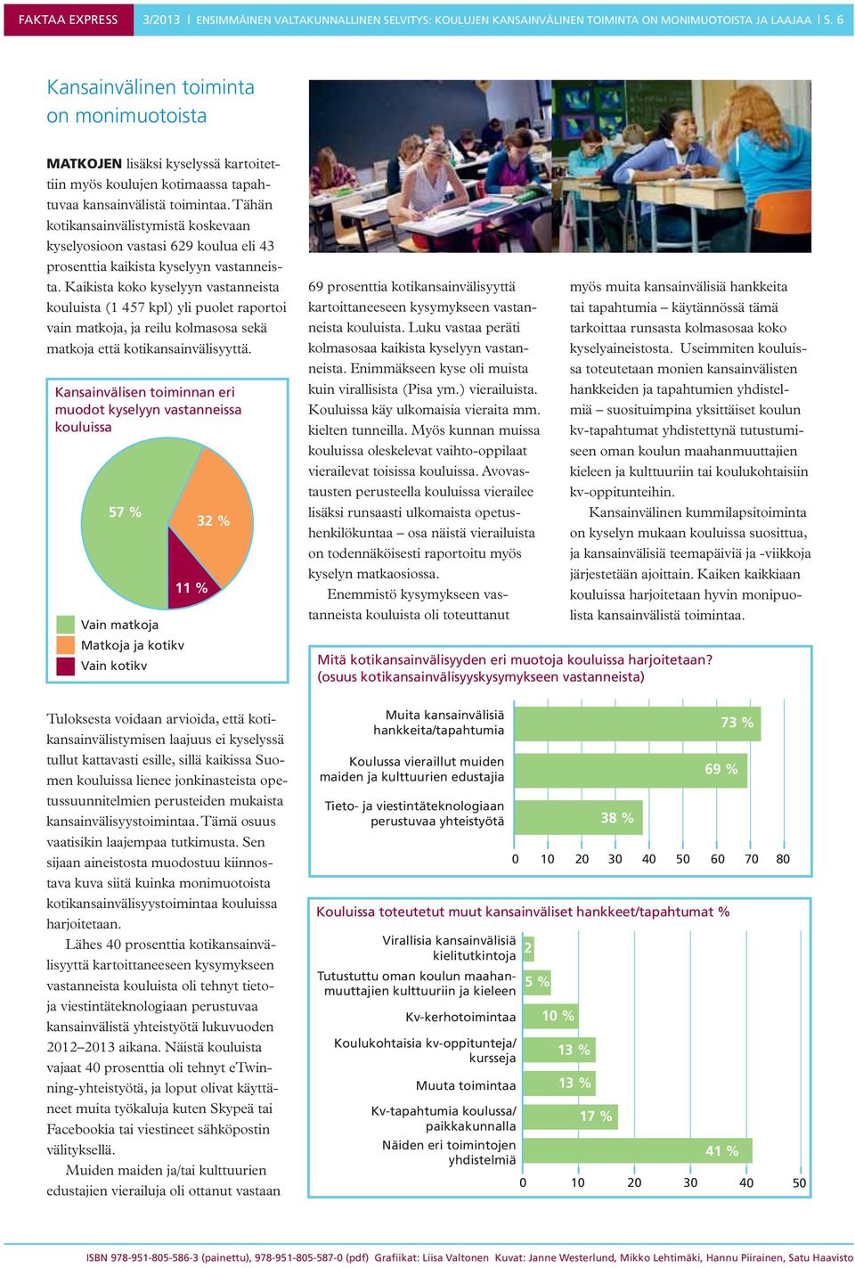 Tähän kotikansainvälistymistä koskevaan kyselyosioon vastasi 629 koulua eli 43 prosenttia kaikista kyselyyn vastanneista.