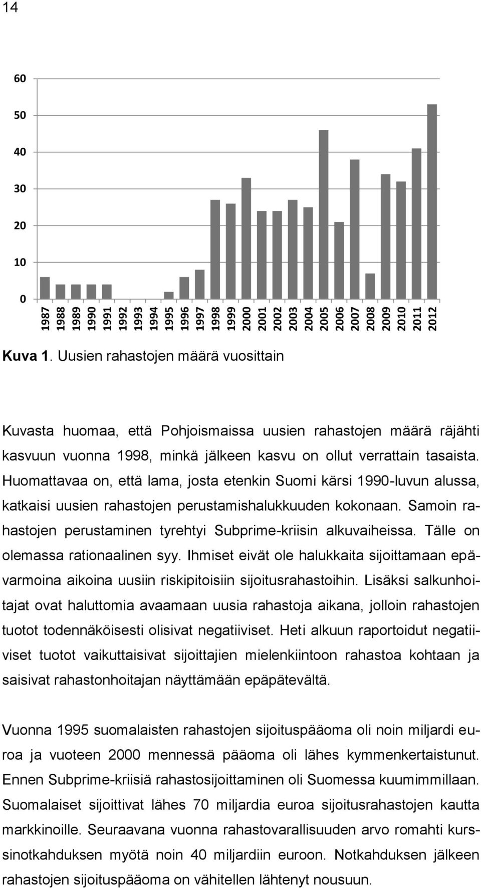 Huomattavaa on, että lama, josta etenkin Suomi kärsi 1990-luvun alussa, katkaisi uusien rahastojen perustamishalukkuuden kokonaan.