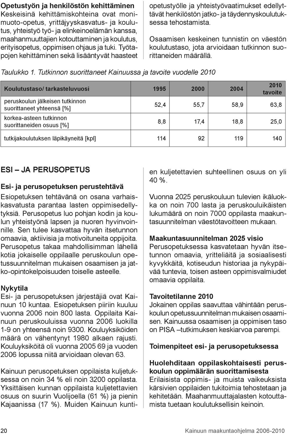 Työtapojen kehittäminen sekä lisääntyvät haasteet opetustyölle ja yhteistyövaatimukset edellyttävät henkilöstön jatko- ja täydennyskoulutuksessa tehostamista.