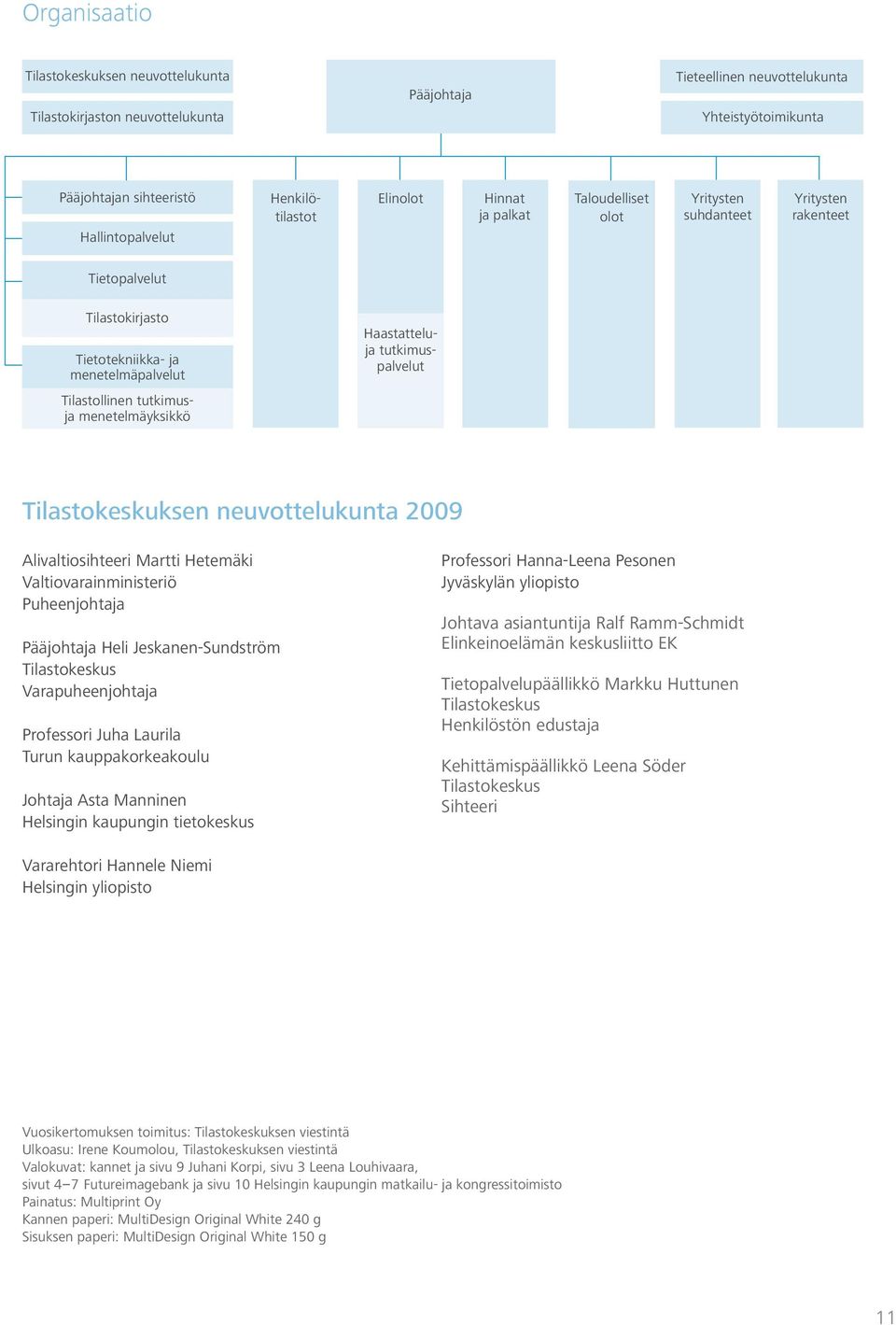 tutkimusja menetelmäyksikkö Tilastokeskuksen neuvottelukunta 2009 Alivaltiosihteeri Martti Hetemäki Valtiovarainministeriö Puheenjohtaja Pääjohtaja Heli Jeskanen-Sundström Tilastokeskus