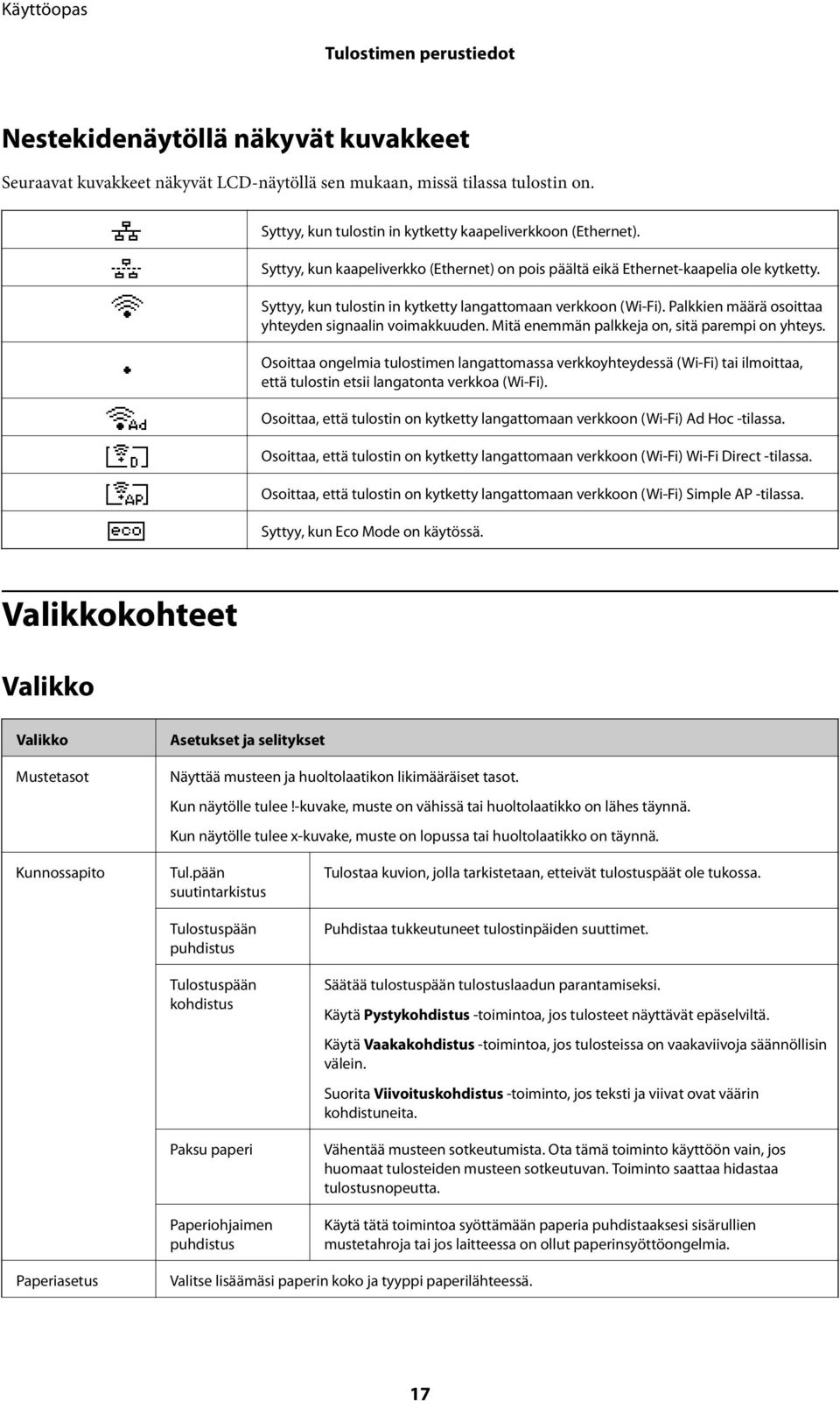 Palkkien määrä osoittaa yhteyden signaalin voimakkuuden. Mitä enemmän palkkeja on, sitä parempi on yhteys.
