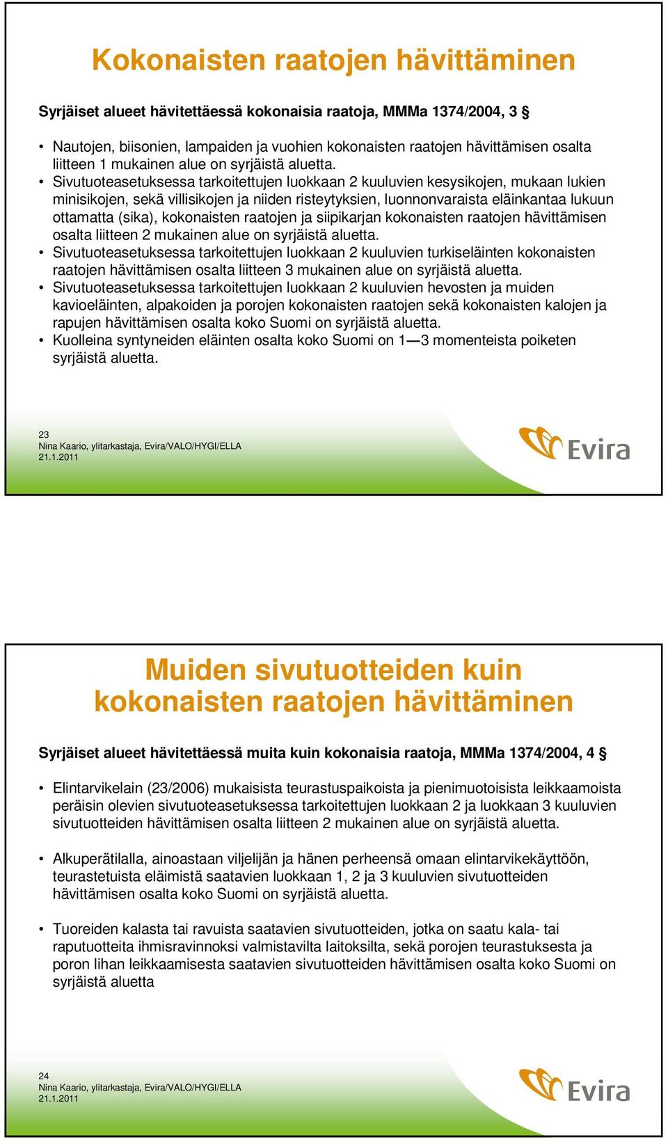 Sivutuoteasetuksessa tarkoitettujen luokkaan 2 kuuluvien kesysikojen, mukaan lukien minisikojen, sekä villisikojen ja niiden risteytyksien, luonnonvaraista eläinkantaa lukuun ottamatta (sika),